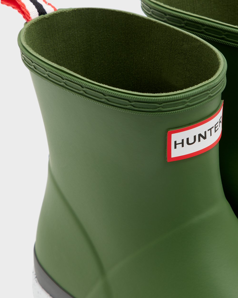 Play Botas Hunter Mujer Verde/Blancas Original Short Speckle Rain 492516-THN